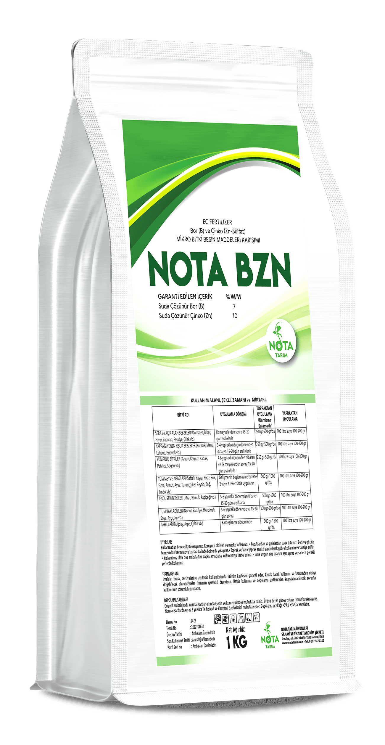 NOTA BZN - Bor + Çinko